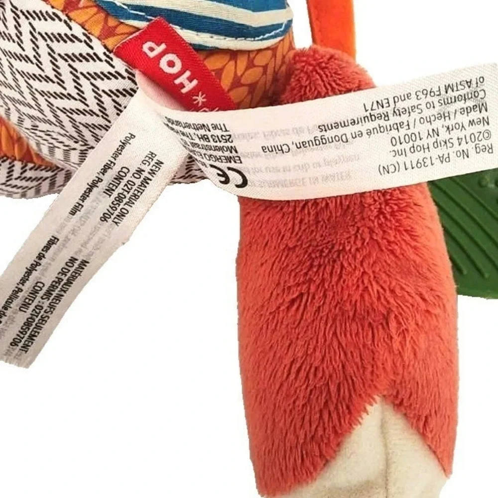 Skip Hop Activity Toy Orange Bandana‎ Buddies Fox Plush Rattle Teether